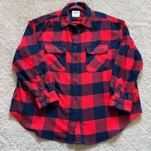 Aerie Cotton Buffalo Plaid Oversized Flannel Women’s Size M